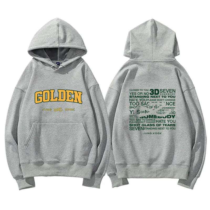 Jungkook Golden Album Hoodie - Fleece Pullover Top