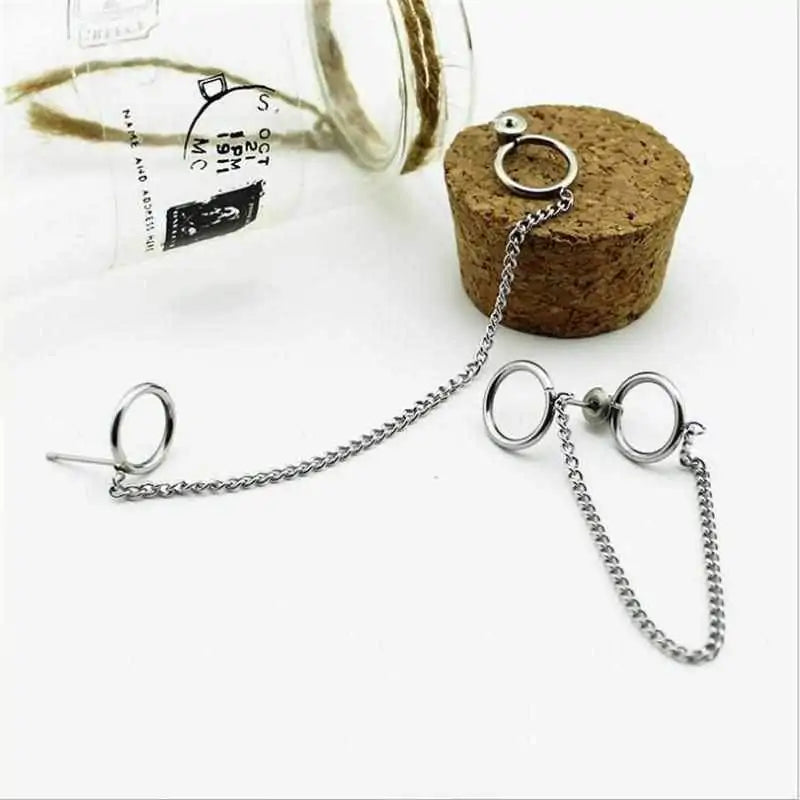 K-Pop Style Stainless Steel Tassel Earrings