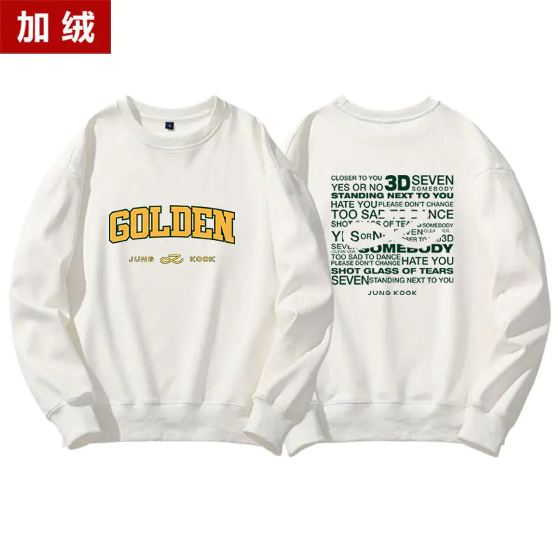 Jungkook Golden Album Hoodie - Fleece Pullover Top