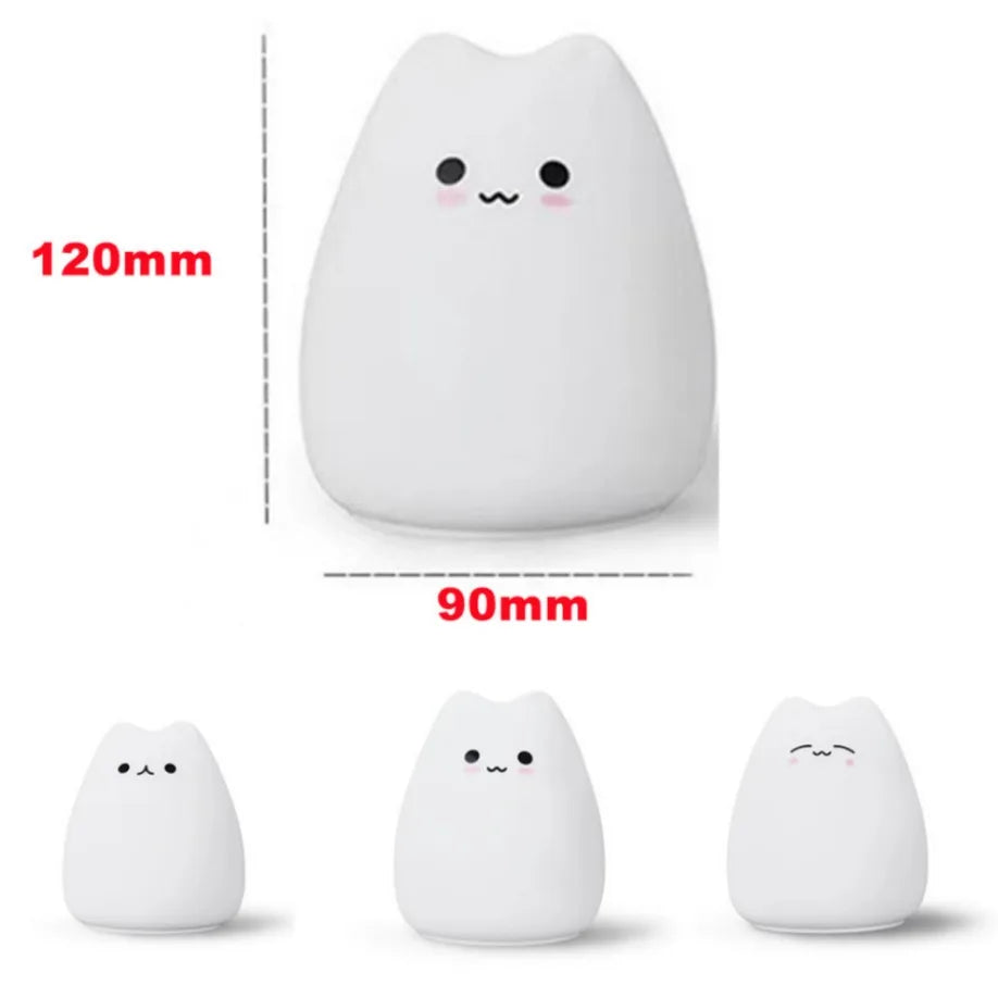 Portable Soft Silicone Cute Cat LED Night Light