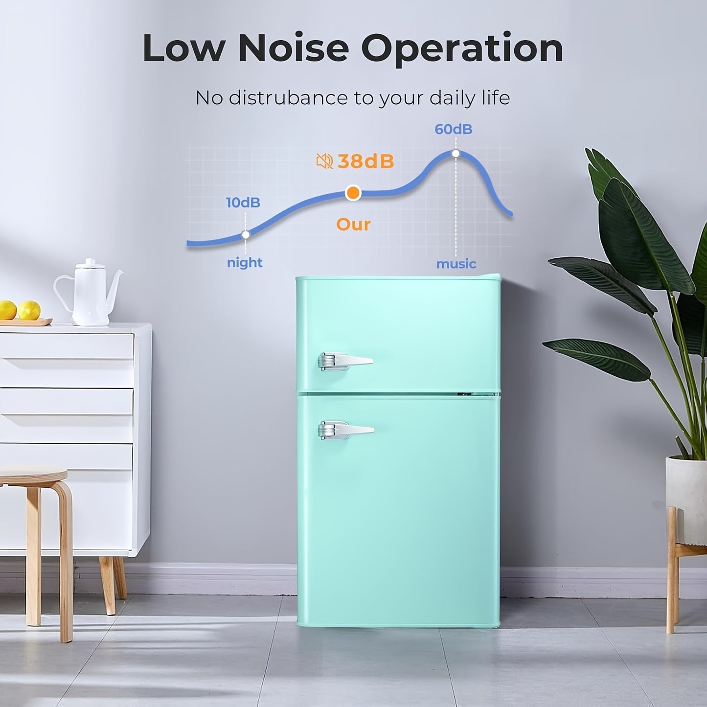 3.2 Cu.Ft Compact Mini Fridge with Freezer
