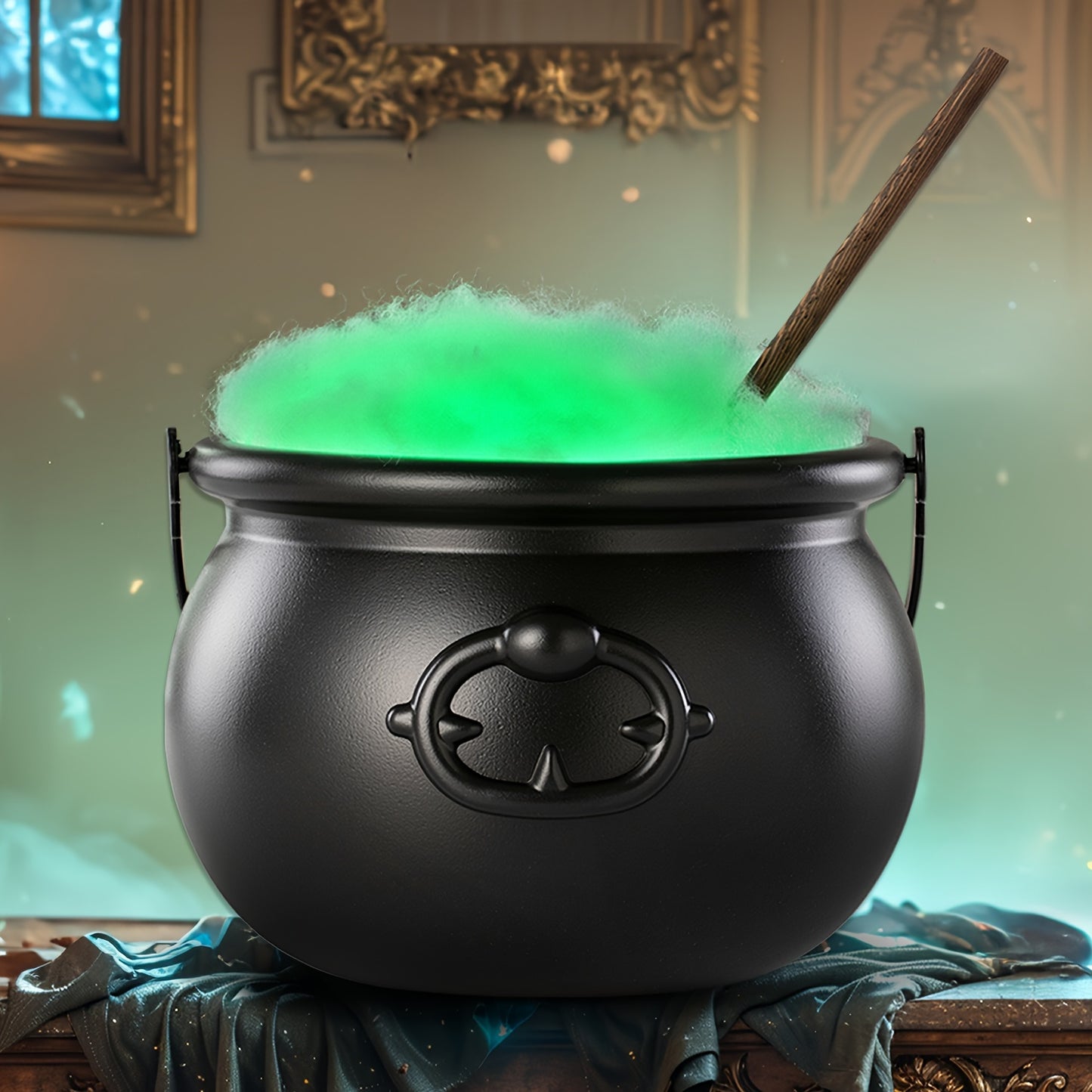 Magic Automatic Rotating Stirring Cauldron with 4 LED Light Strings