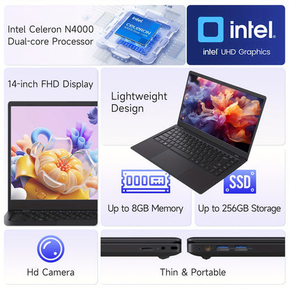 2025 RNRUO 14 Inch Ultra-thin Lightweight Laptop