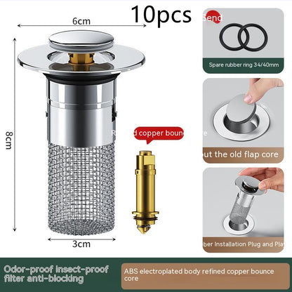 Pop-Up Sink Drains Filter