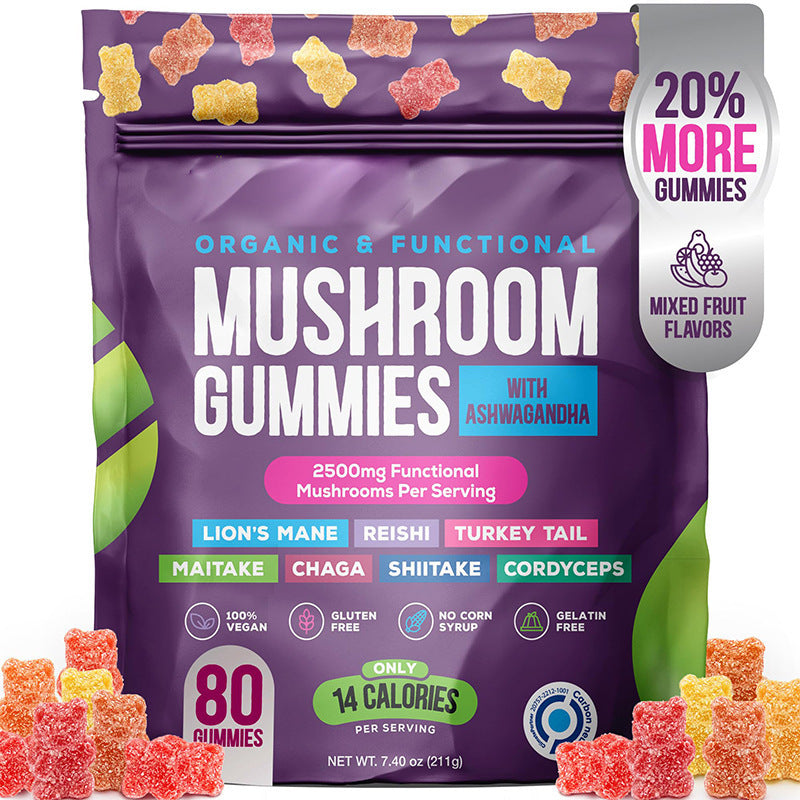 Mushroom Meal Supplement Gummies-80 Tablets