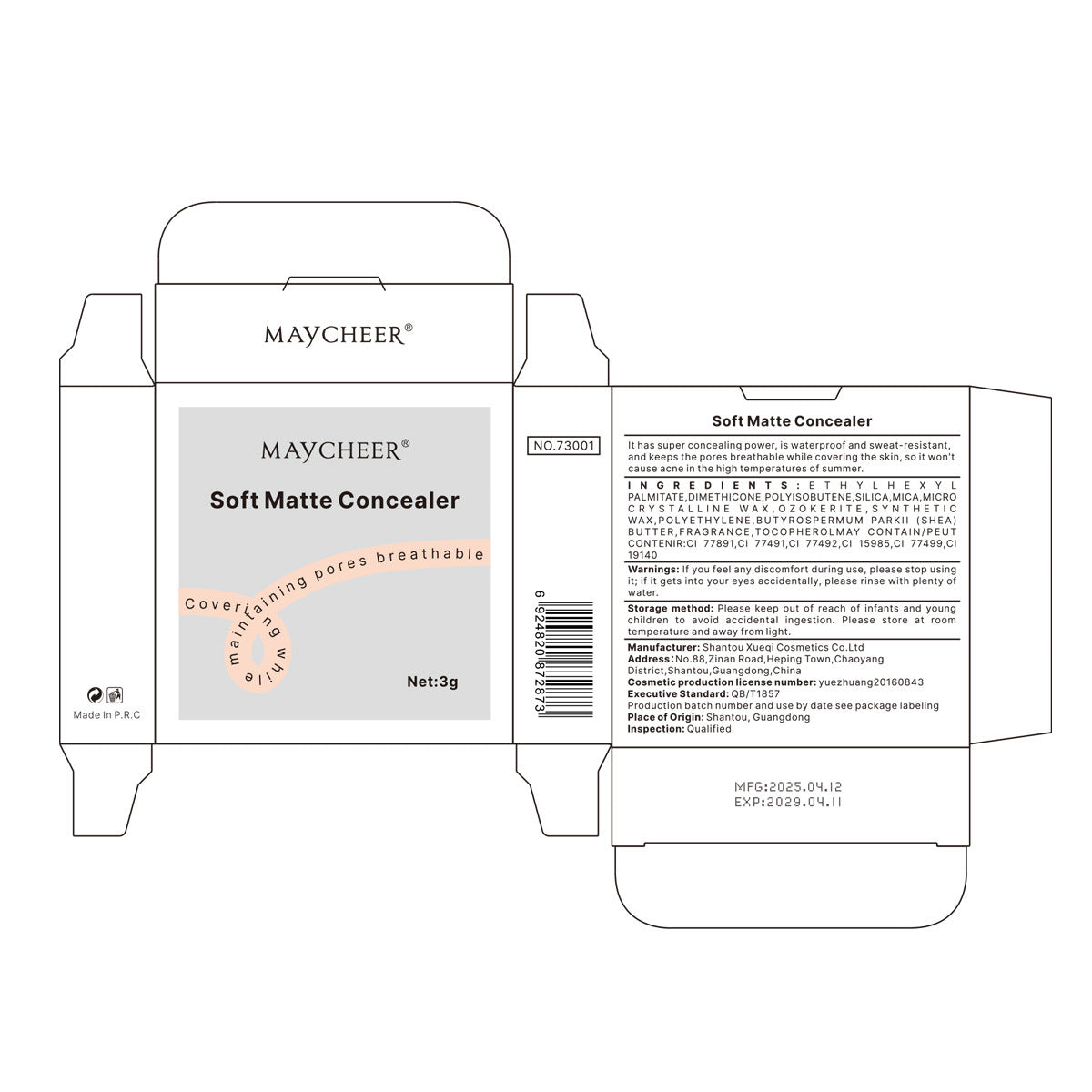 Natural Skin Cover Concealer for Blemishes,Eye Bags And Dark Circles