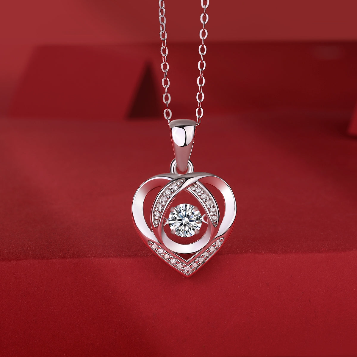 Heart To Have Your Diamond Pendant Necklace Set With Mosan Diamond