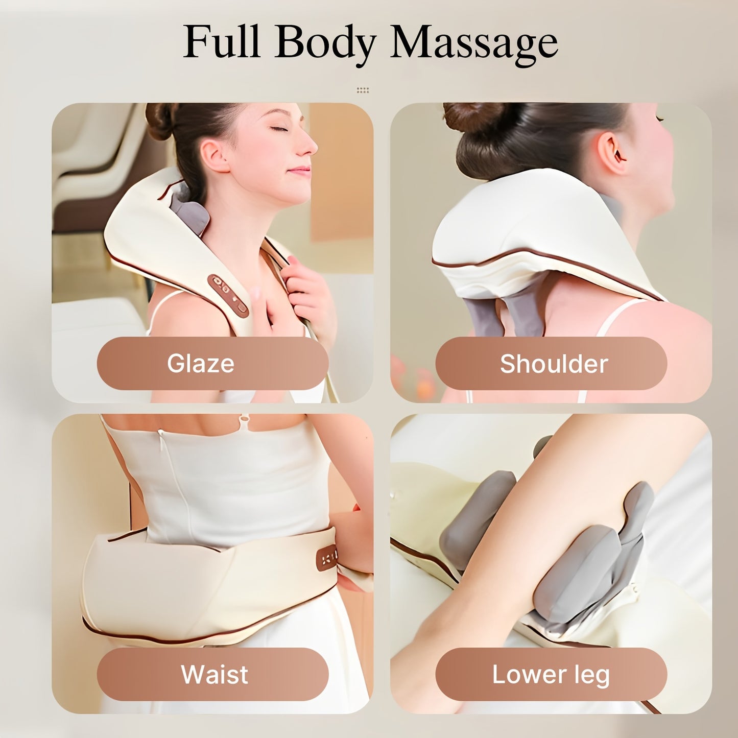 Cordless Neck and Shoulder Massager with Dual-Level Heating