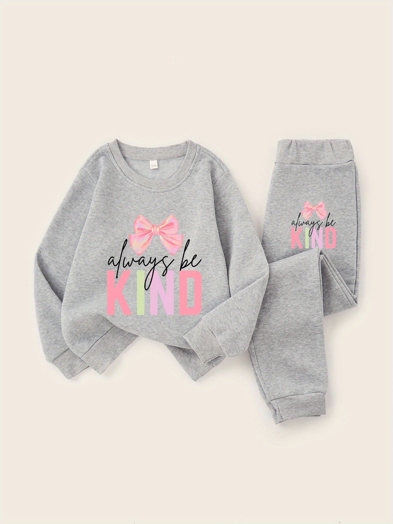 Always Be Kind with Bow Girls' Fashion Hoodie Set