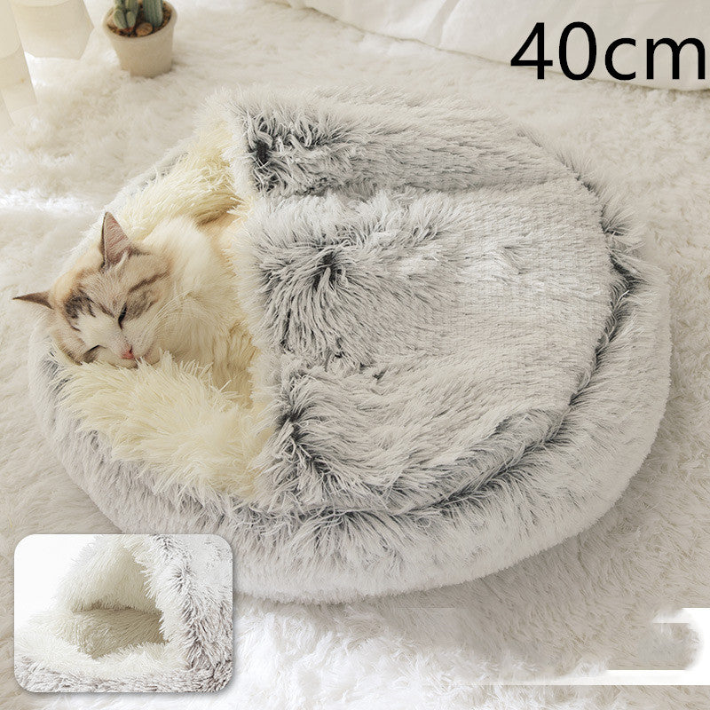 2 In 1 Dog And Cat Round Plush Winter