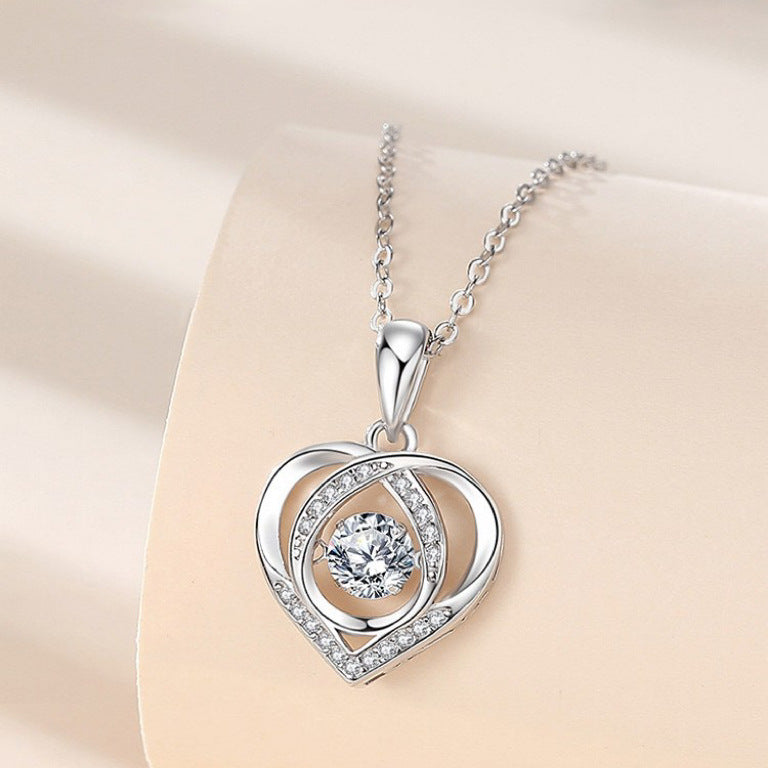 S925 Beating Heart-shaped Valentine's Day Necklace