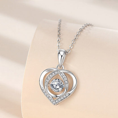 S925 Beating Heart-shaped Valentine's Day Necklace