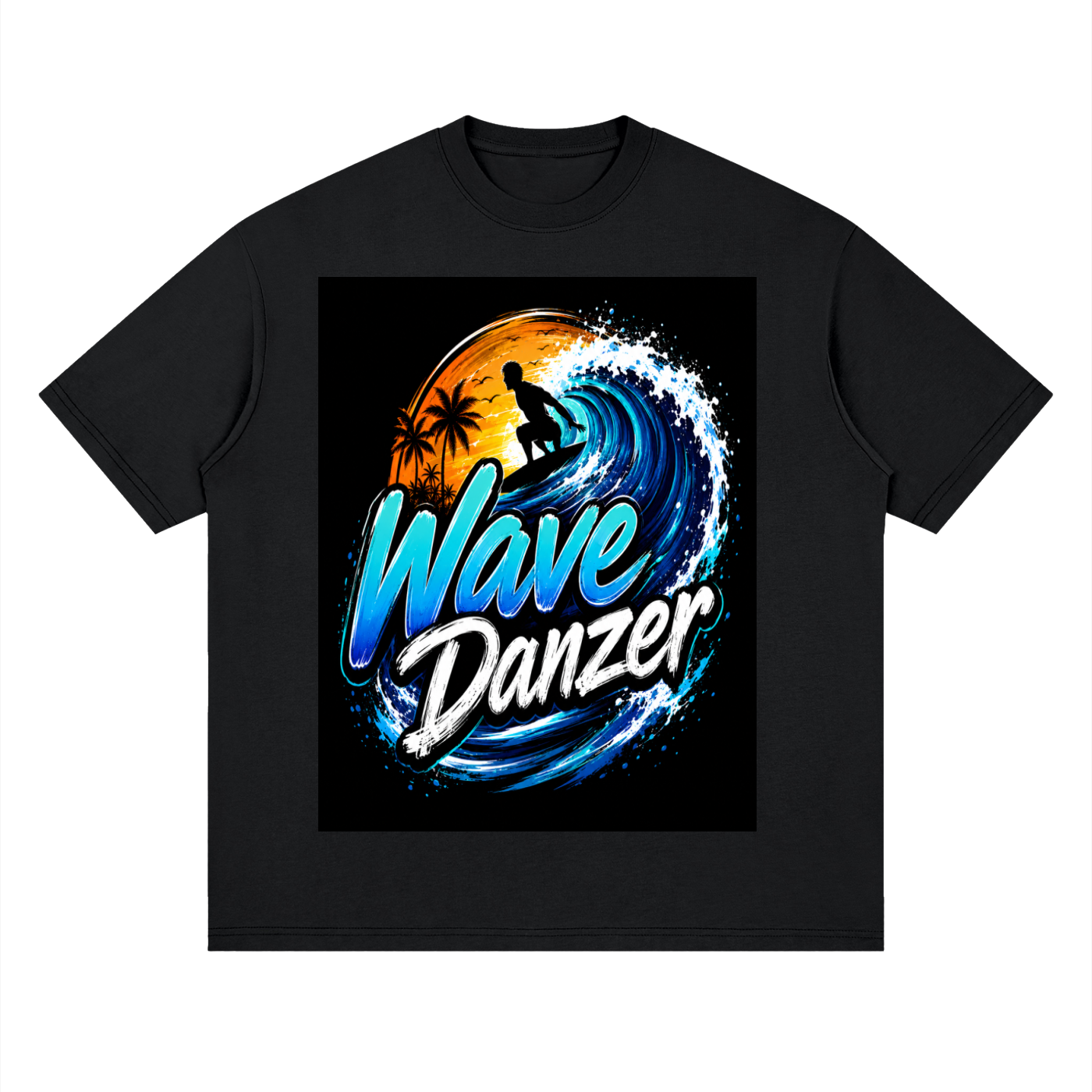 Wave Dancer Streetwear Loose Drop Shoulder T-Shirt