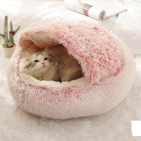 2 In 1 Dog And Cat Round Plush Winter