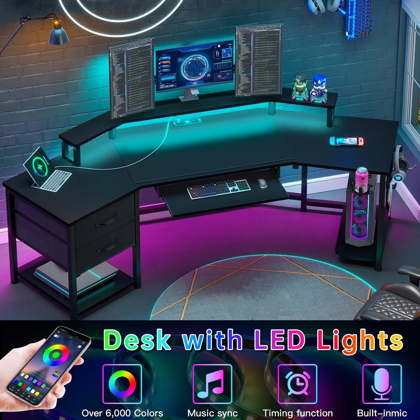 Modern Corner Gaming Desk