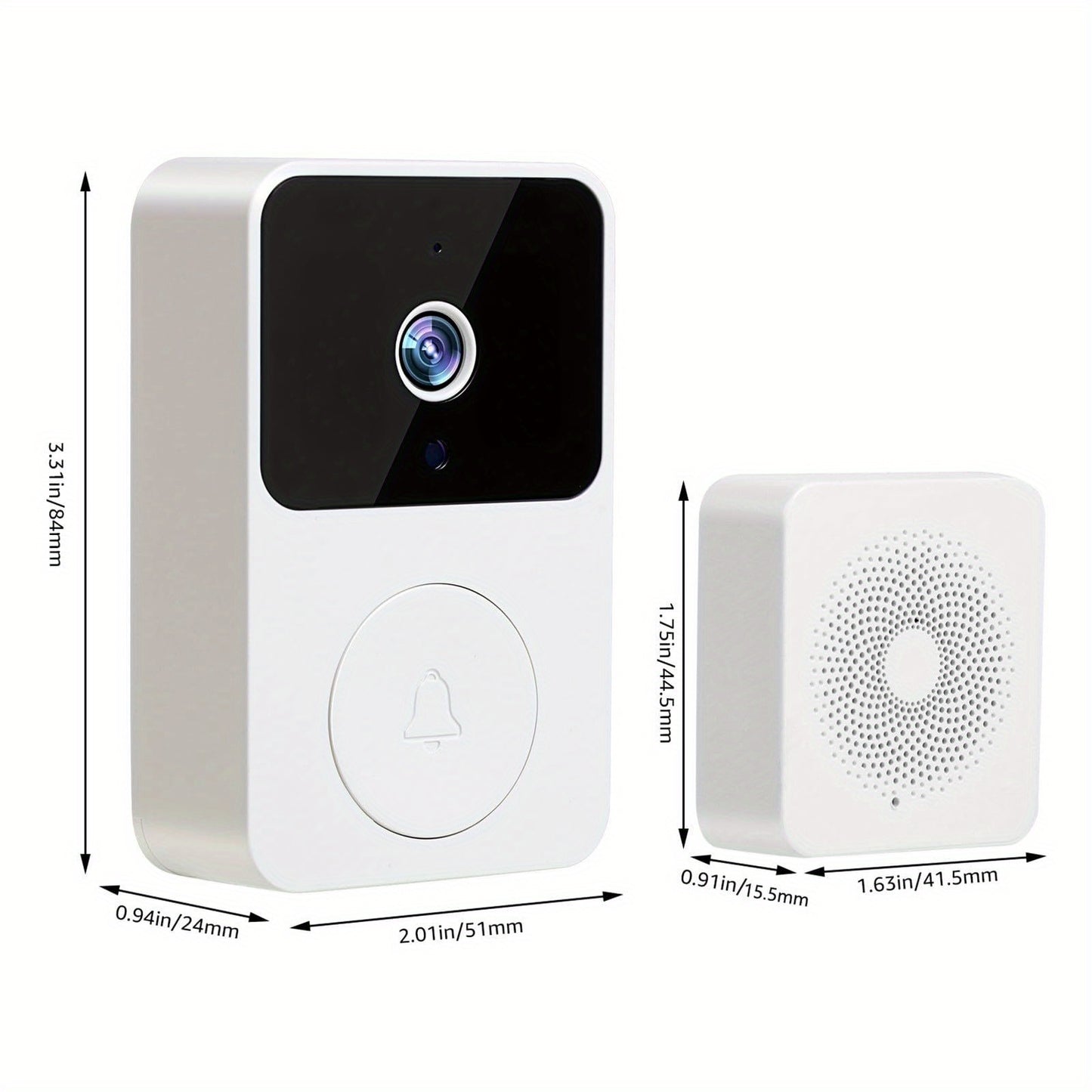 65° HD Wireless Video Doorbell Camera with Two-Way Talk, Night Vision