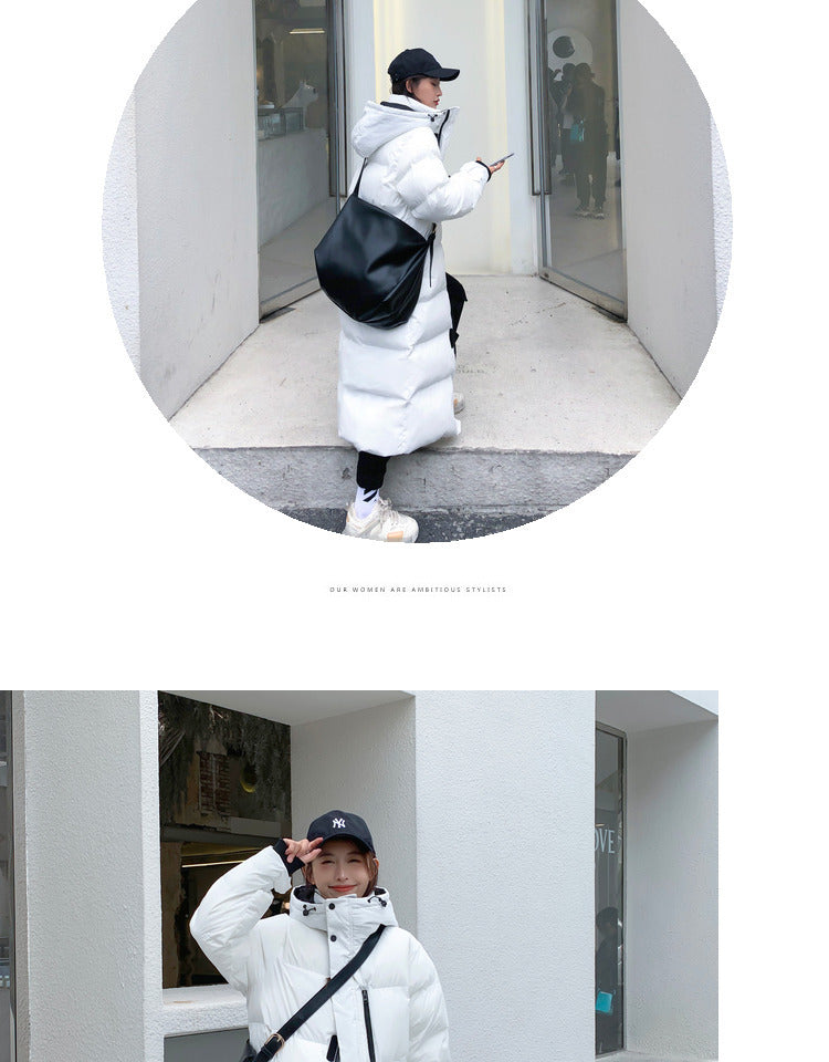 Korean-Style Mid-length Over-the-knee Down Cotton-padded Coat