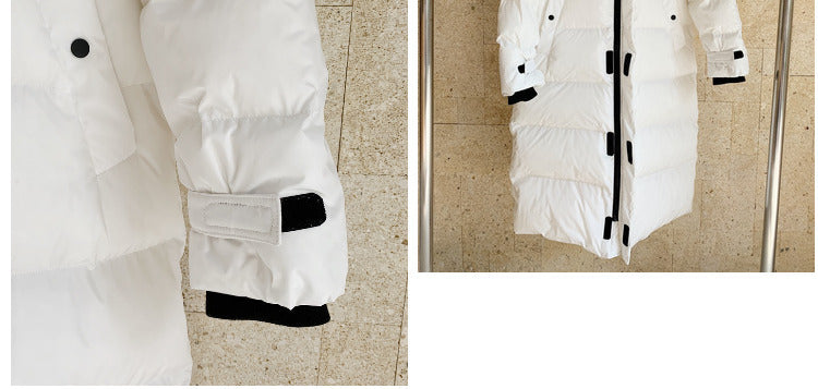 Korean-Style Mid-length Over-the-knee Down Cotton-padded Coat