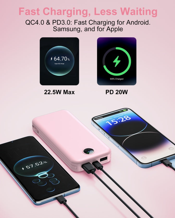 Digital Display Power Bank with AC Socket for Fast Charging
