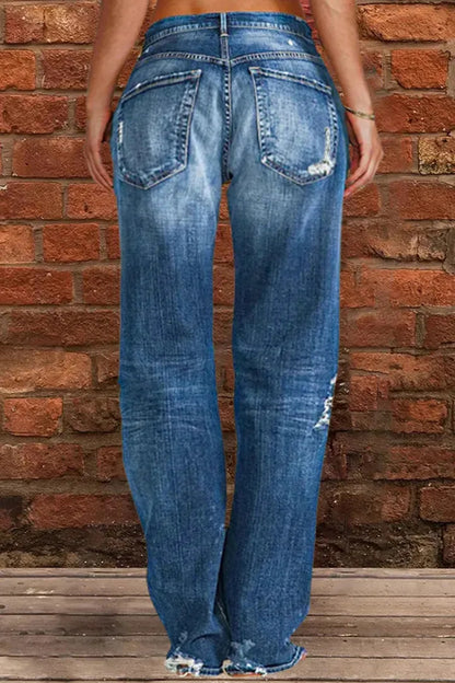 Women's Loose Wide Ripped Leisure Jeans