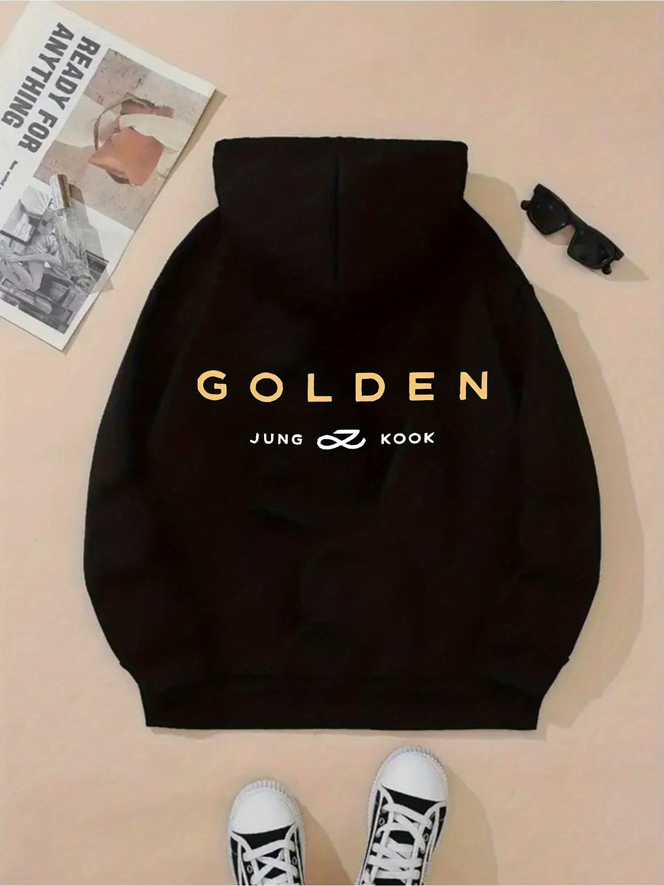 Women's GOLDDEN JUNG KOOK Oversized Hooded Sweatshirt