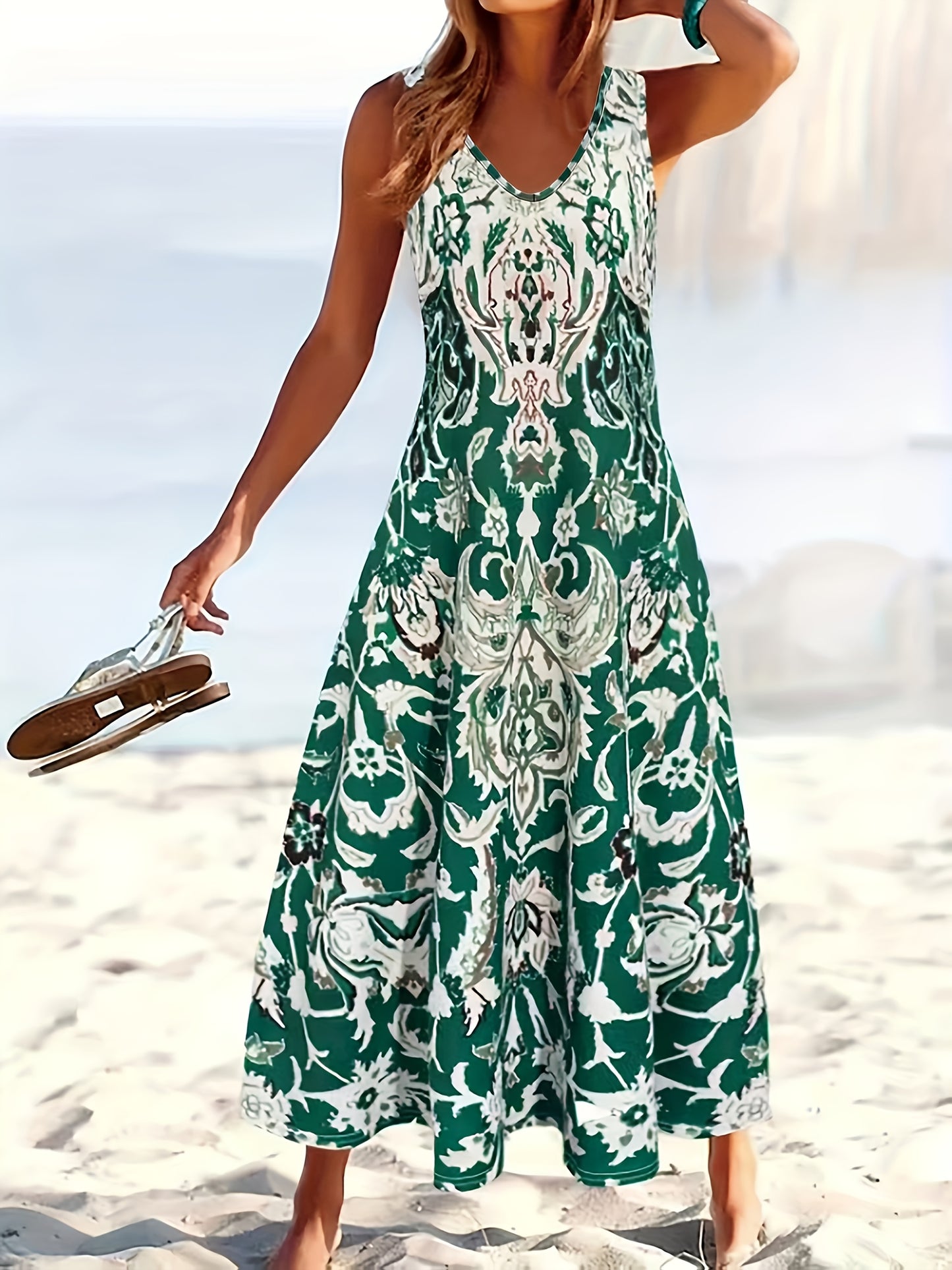Women's Plus Size Black and White Floral Dress