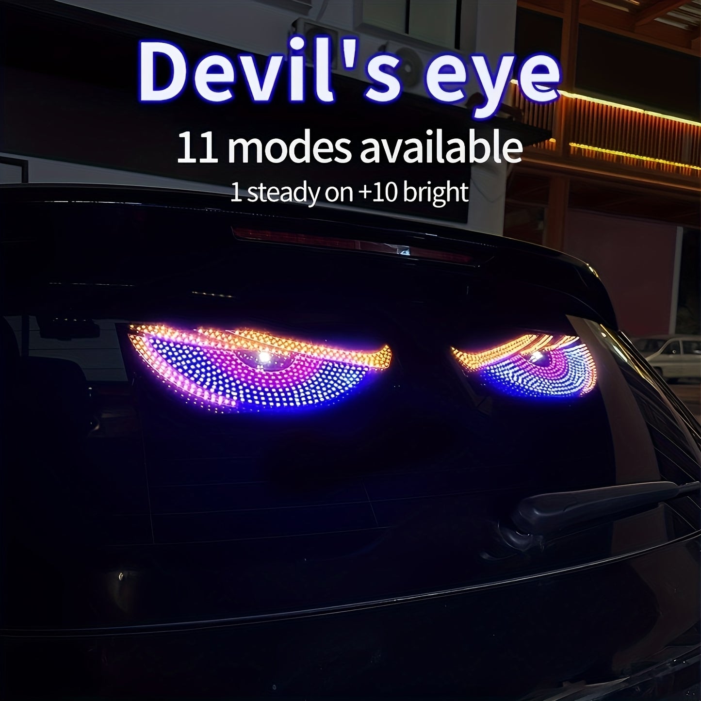 2pcs LED Cool Devil Eye Car Rearview Mirror Lights