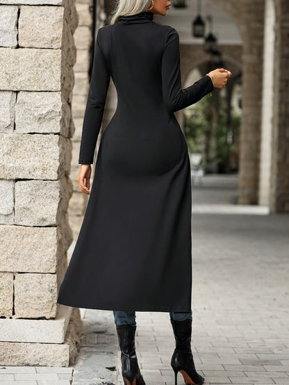Elegant Long Sleeve Long Top For Spring & Fall