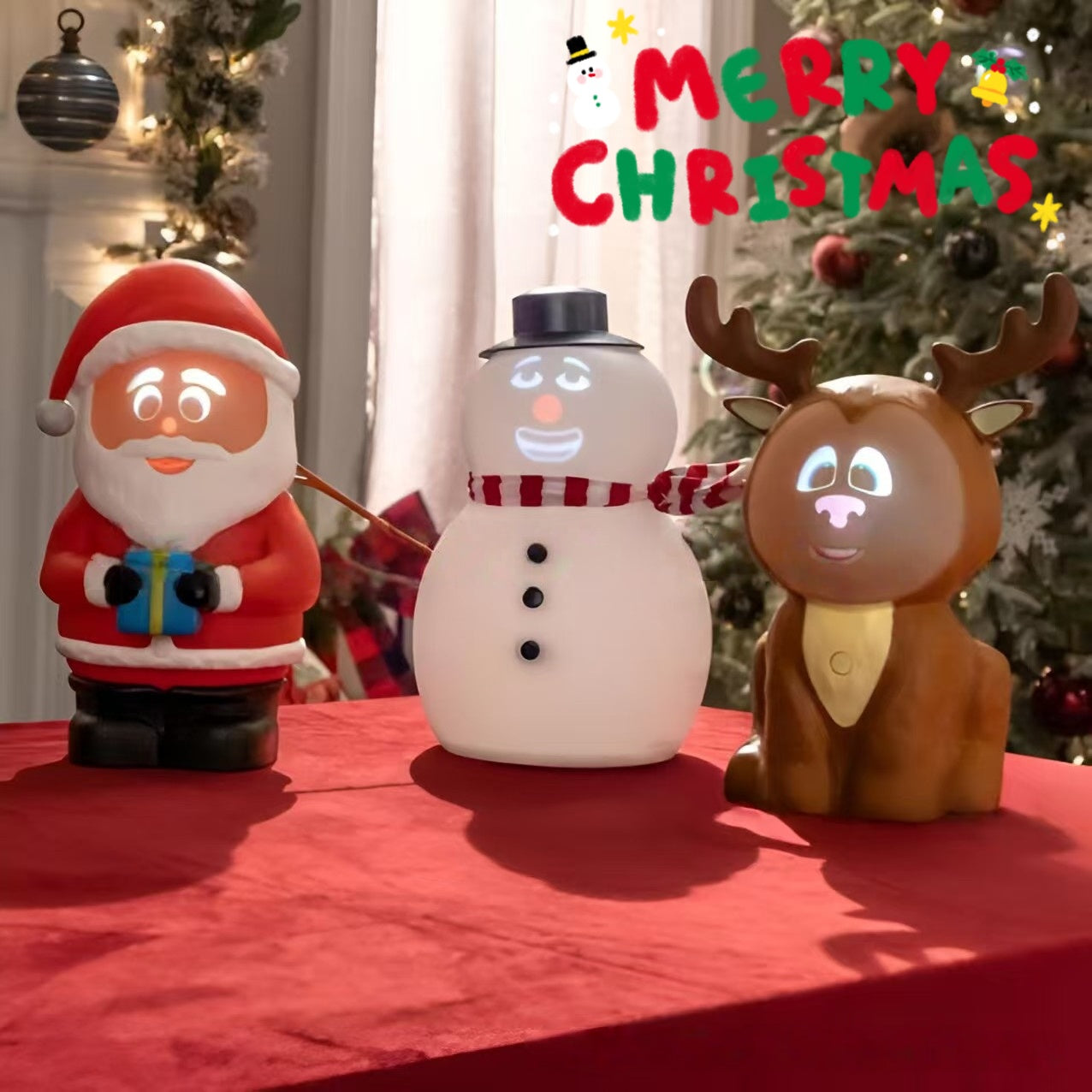 Talking Animated Blink Christmas Decorations with Light Up Eyes And Playful Voices