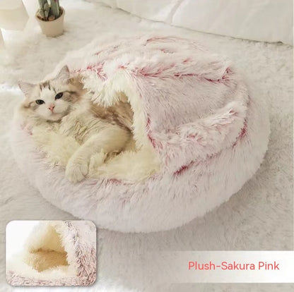 2 In 1 Dog And Cat Round Plush Winter