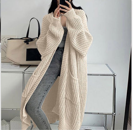 Women's Loose Autumn And Winter Long Knitted Cardigan