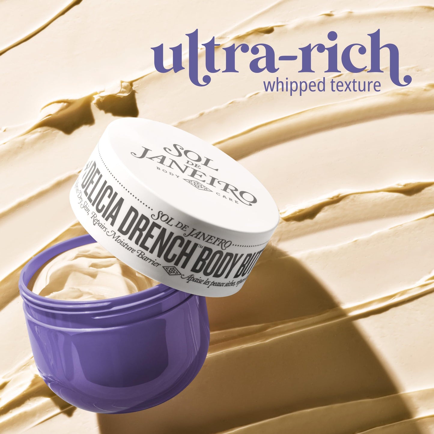 SOL DE JANEIRO Delicia Drench Whipped Body Butter – 24HR Moisture Lock, Cheirosa 59 Fragrance