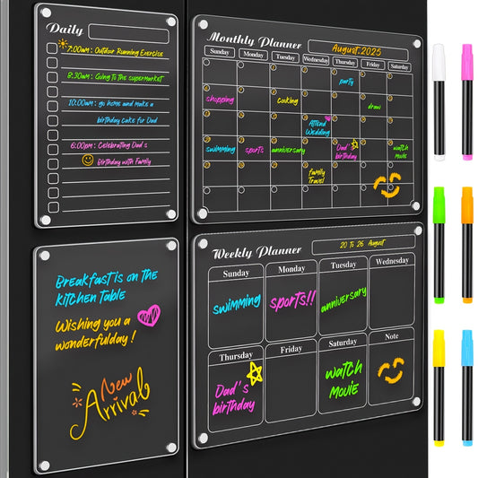 4pcs Monthly Transparent Planner Board