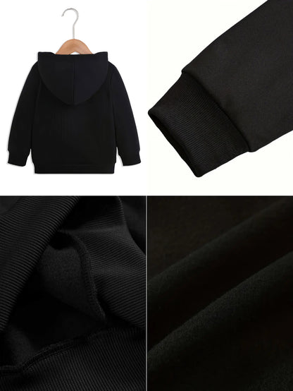 Girls' Autumn/Winter Hooded Sweatshirt  with "I'm Literally Just a Girl" Print & Pink Bow