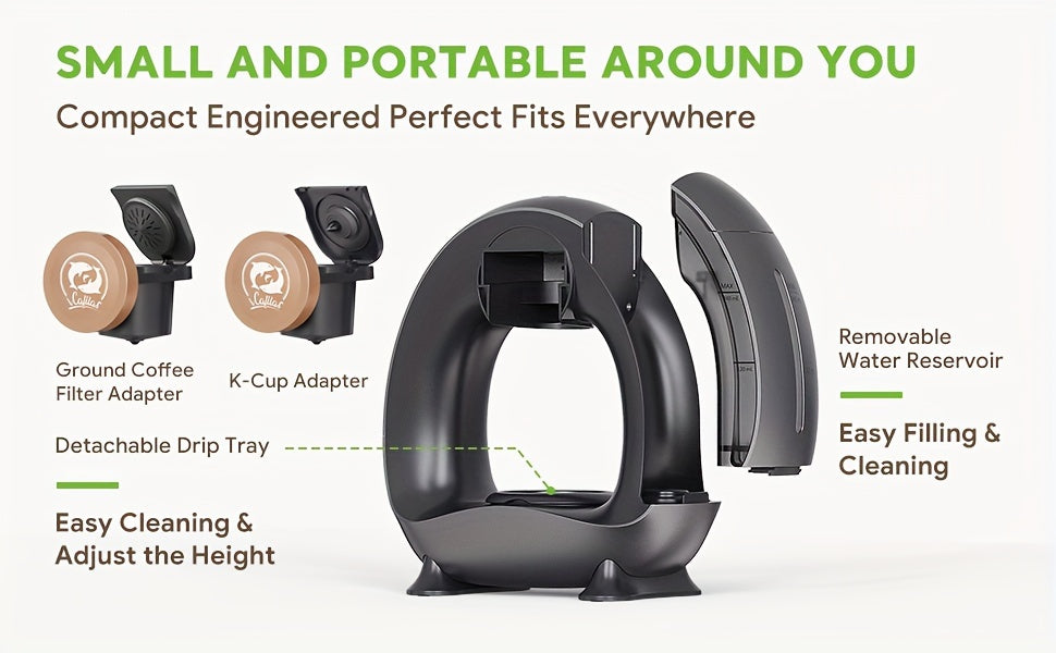 2 in 1 Single Serve Coffee Maker Compatible With K Cup & Ground Coffee