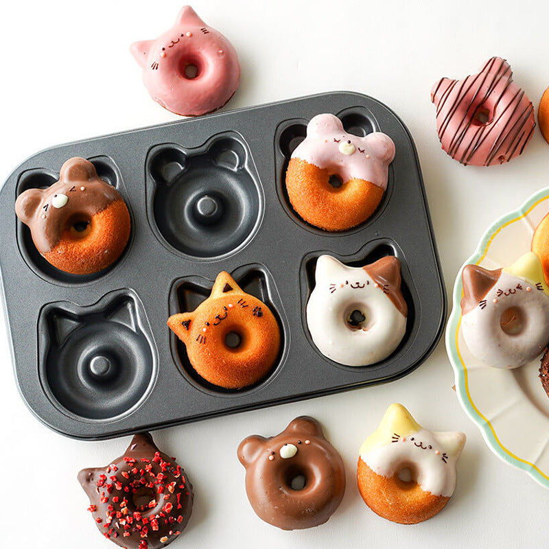 Non-stick Cat And Bear Donut Mold Bakeware