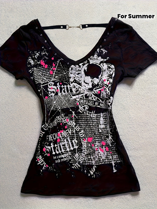 Women's Vintage Y2K Rocker Style T-shirt