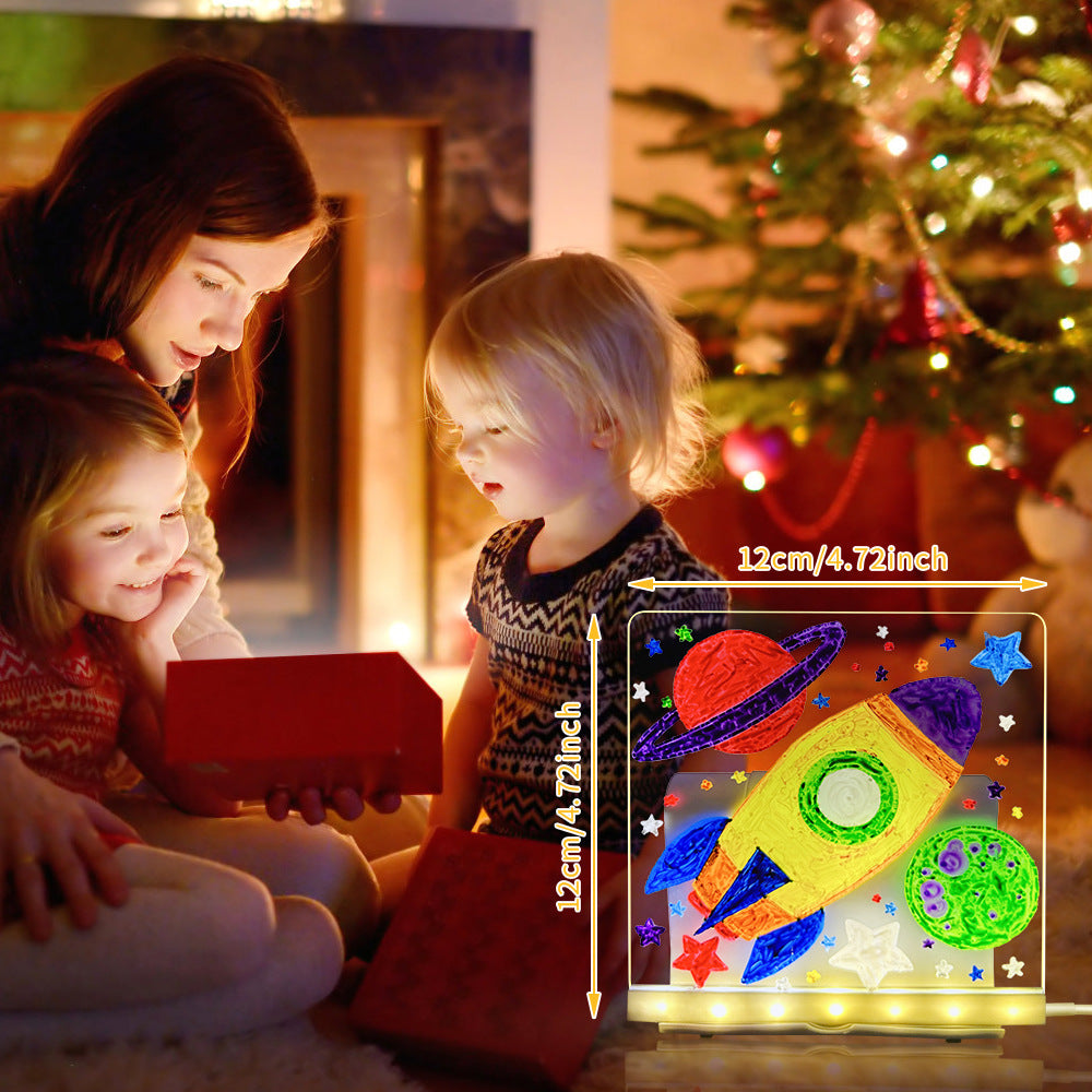 LED Erasable Luminous Drawing Board with USB NightLight