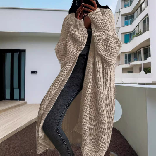 Women's Loose Autumn And Winter Long Knitted Cardigan