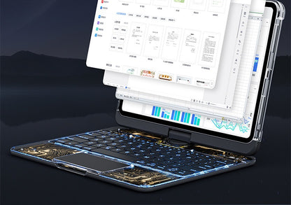 360 Swivel Keyboard Clear Case For I Pad with Pen Slot