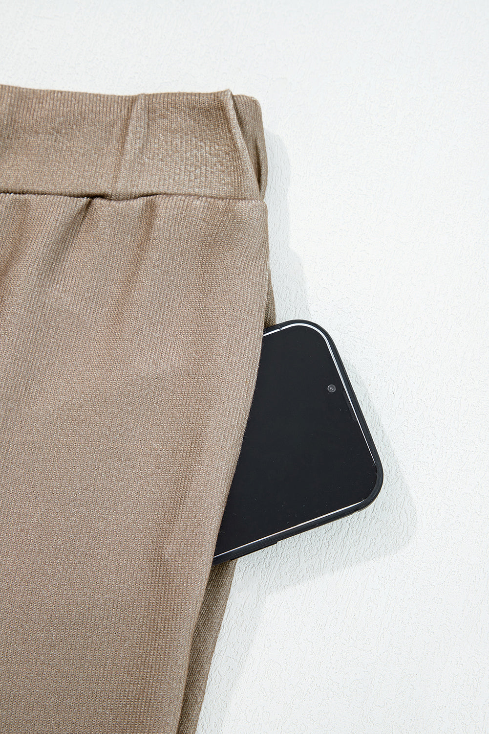 2pcs Khaki Retro Star Print Loose Long Sleeve Drawstring Wide Leg Lounge Set