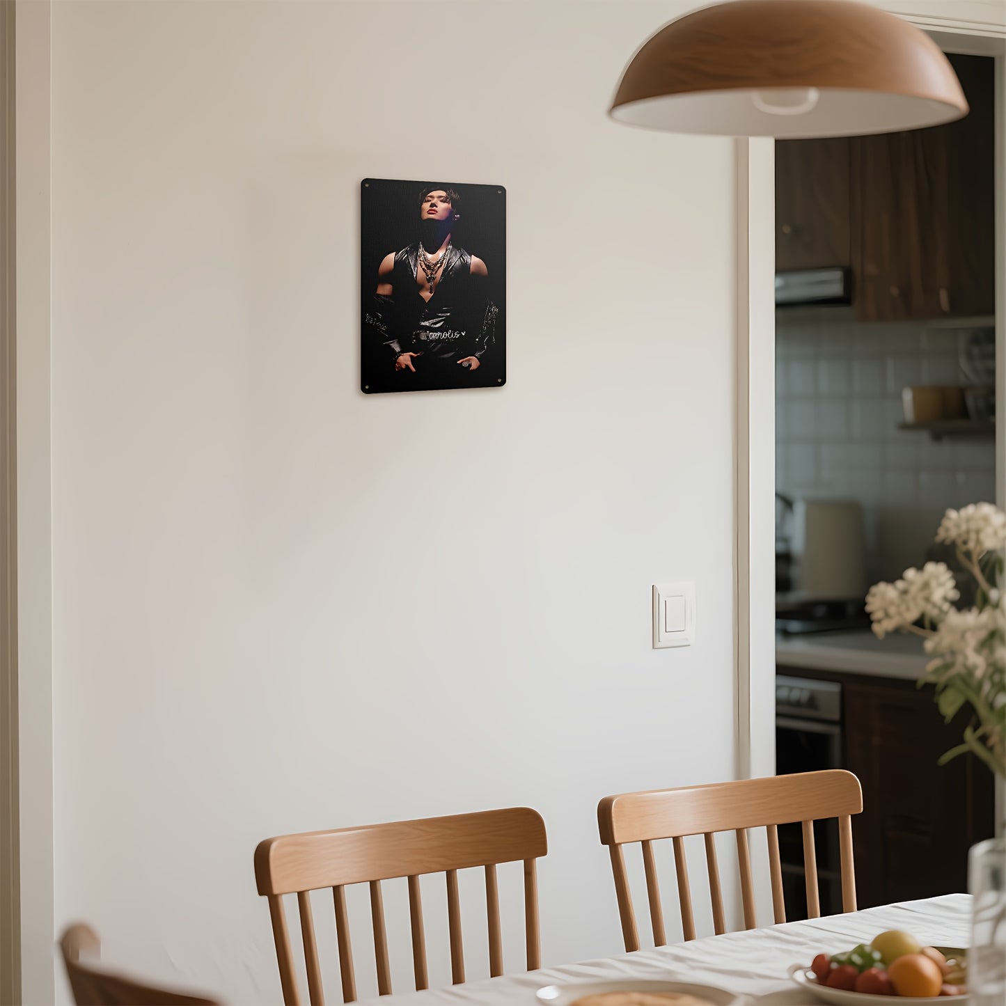 2D Flat - 1pc Mingi ATEEZ Poster - Elegant Portrait with Chains