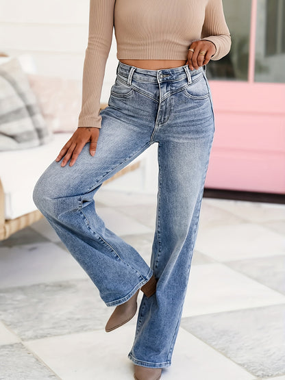Plus-Size Women's Straight-Leg Denim Pants