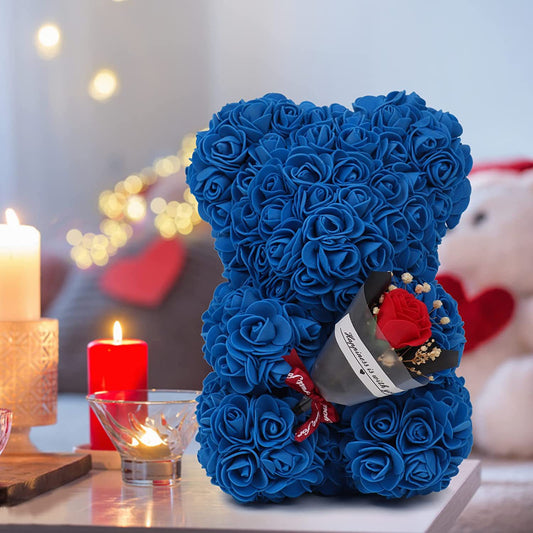 Preserved Rose Bear and Flower Valentine's Day Gift
