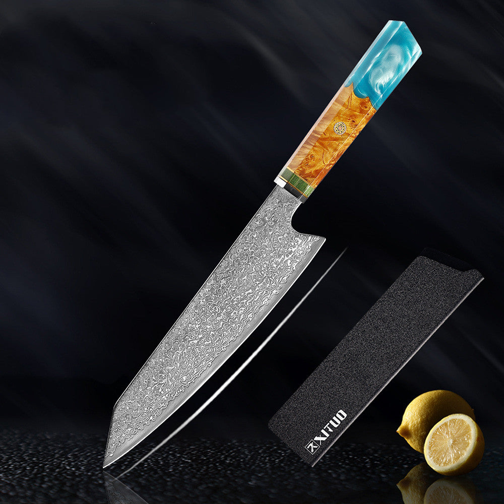 Damascus Steel Kitchen Santoku Knife Set