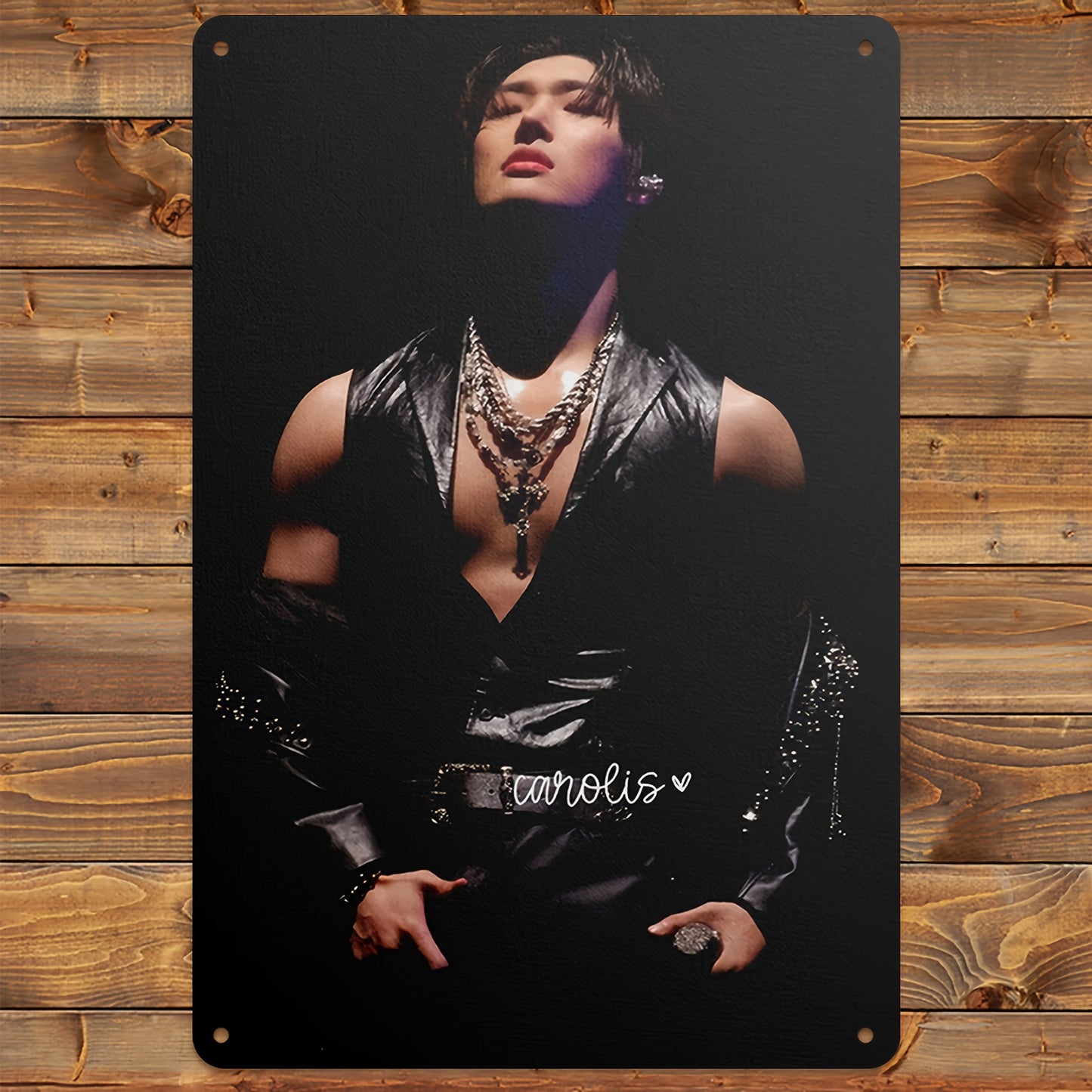 2D Flat - 1pc Mingi ATEEZ Poster - Elegant Portrait with Chains