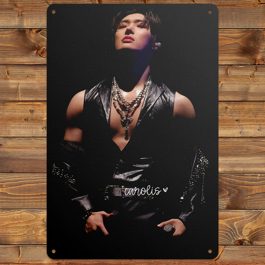 2D Flat - 1pc Mingi ATEEZ Poster - Elegant Portrait with Chains