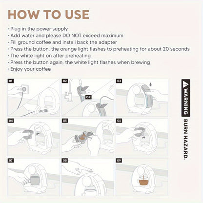 2 in 1 Single Serve Coffee Maker Compatible With K Cup & Ground Coffee