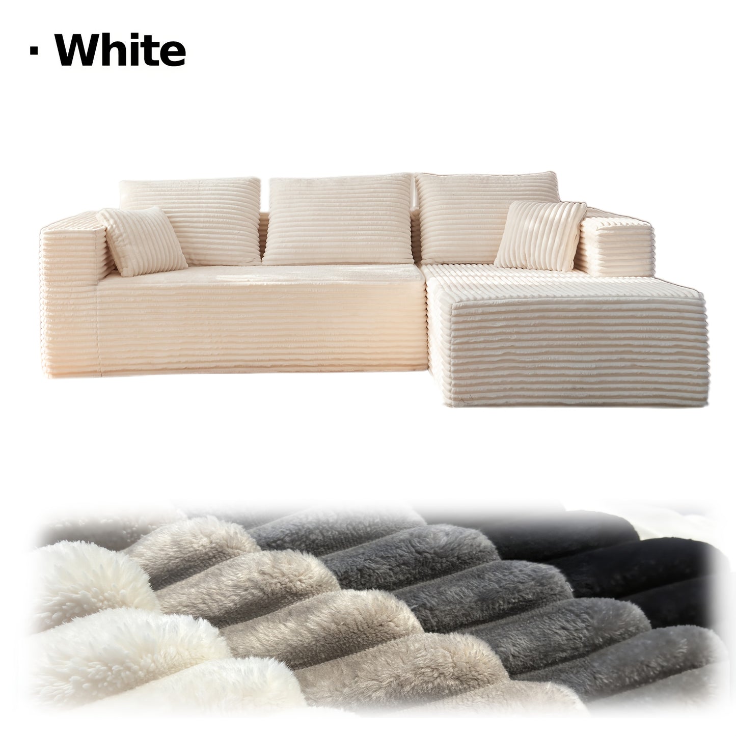 Oversized L Shaped Couch With Chaise  No Assembly Required