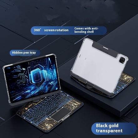 360 Swivel Keyboard Clear Case For I Pad with Pen Slot
